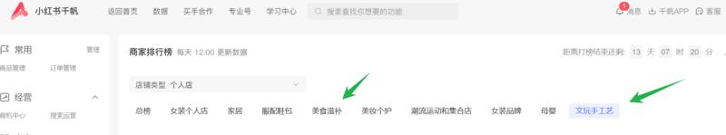 小红书商家榜单现在的类目…#情报-搞钱线报📢论坛-网创交流-优创圈